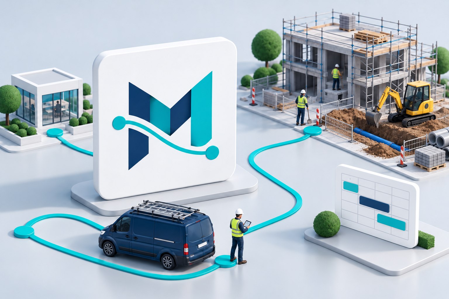 Movento conecta oficina, flota y equipos que trabajan en obra.
